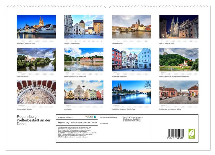 Produktbild: Regensburg - Welterbestadt an der Donau (hochwertiger Premium Wandkalender 2026 DIN A2 quer), Kunstdruck in Hochglanz