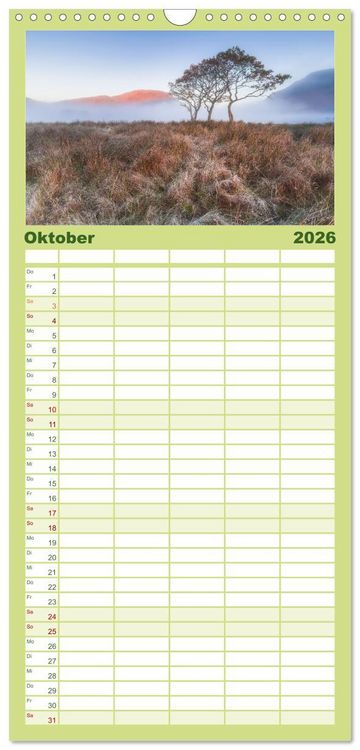 Produktbild: Familienplaner 2026 - Stille Naturmomente mit 5 Spalten (Wandkalender, 21 x 45 cm) CALVENDO