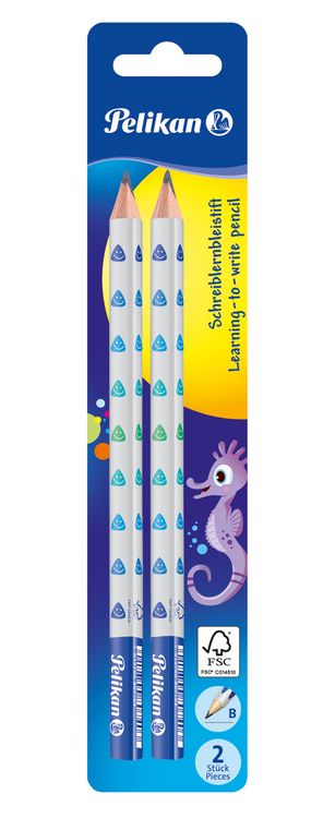 Produktbild: Pelikan Schreiblernbleistift, St&auml;rke B, farbig sortiert, 2er Set