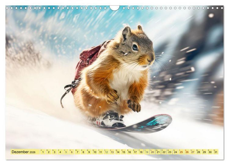 Produktbild: Eichh&ouml;rnchen im Erlebnishunger (Wandkalender 2026 DIN A3 quer), CALVENDO Monatskalender