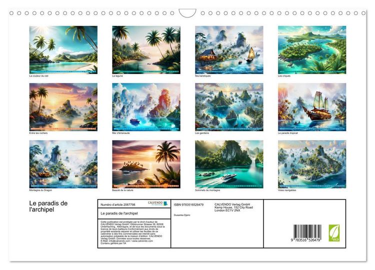 Produktbild: Le paradis de l'archipel (Calendrier mural 2026 DIN A3 vertical), CALVENDO calendrier mensuel