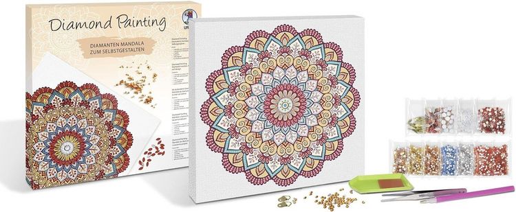 Produktbild: Diamond Painting "Diamantane Mandala Set 6", rot / orange / petrol