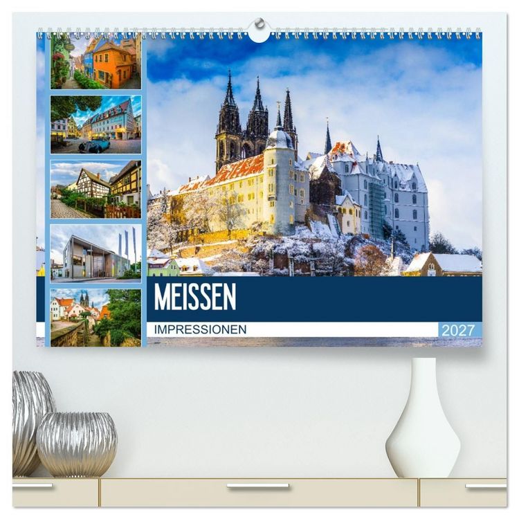 Produktbild: Mei&szlig;en Impressionen (hochwertiger Premium Wandkalender 2027 DIN A2 quer), Kunstdruck in Hochglanz