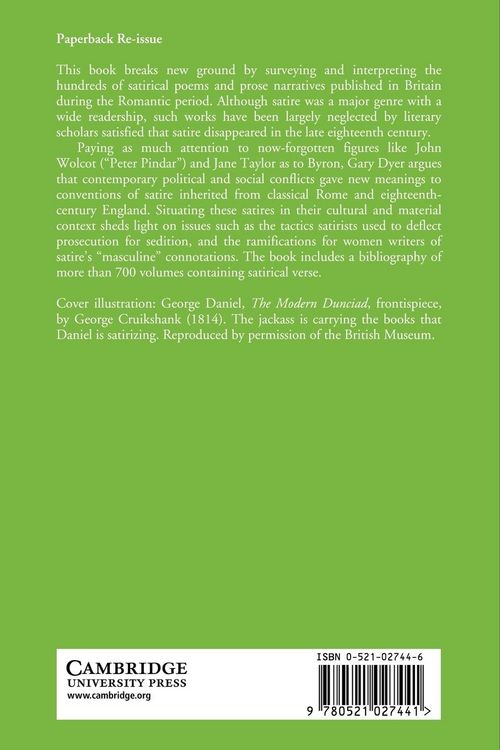 Produktbild: British Satire and the Politics of Style, 1789 1832