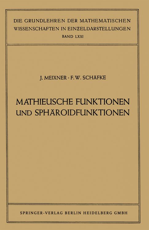 Produktbild: Mathieusche Funktionen und Sph&auml;roidfunktionen