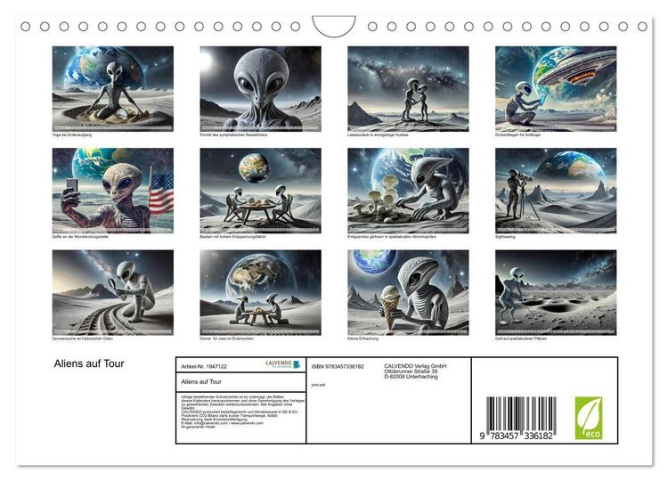 Produktbild: Aliens auf Tour (Wandkalender 2026 DIN A4 quer), CALVENDO Monatskalender