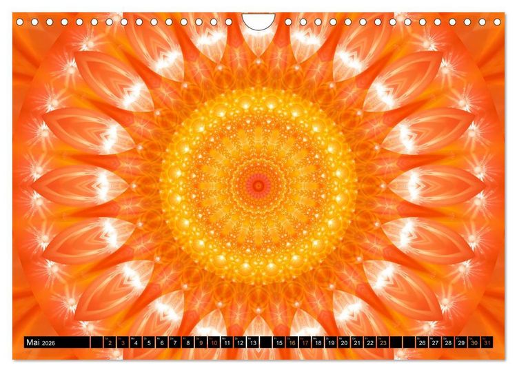 Produktbild: Energie - Mandalas in orange (Wandkalender 2026 DIN A4 quer), CALVENDO Monatskalender