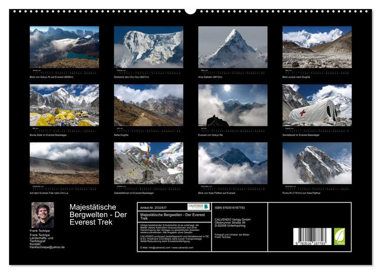 Produktbild: Majest&auml;tische Bergwelten - Der Everest Trek (hochwertiger Premium Wandkalender 2026 DIN A2 quer), Kunstdruck in Hochglanz