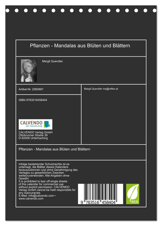 Produktbild: Pflanzen - Mandalas aus Bl&uuml;ten und Bl&auml;ttern (Tischkalender 2026 DIN A5 hoch), CALVENDO Monatskalender