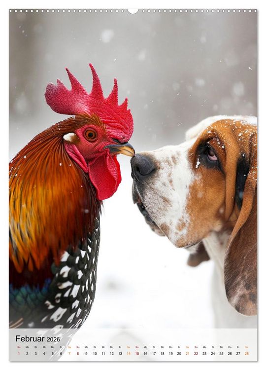 Produktbild: Basset Hound - freundlich und anh&auml;nglich (Wandkalender 2026 DIN A2 hoch), CALVENDO Monatskalender