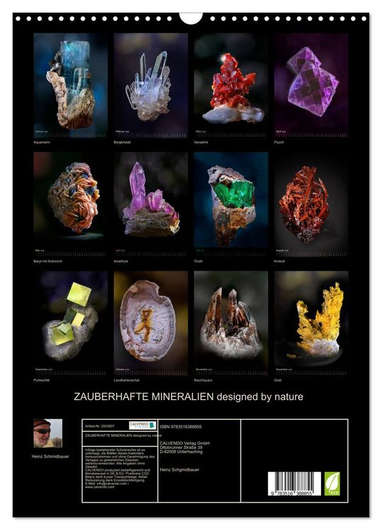 Produktbild: ZAUBERHAFTE MINERALIEN designed by nature (Wandkalender 2026 DIN A3 hoch), CALVENDO Monatskalender