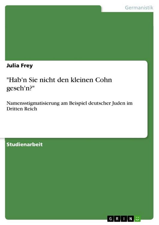 Produktbild: "Hab'n Sie nicht den kleinen Cohn geseh'n?"