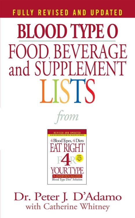 Produktbild: Blood Type O Food, Beverage and Supplement Lists