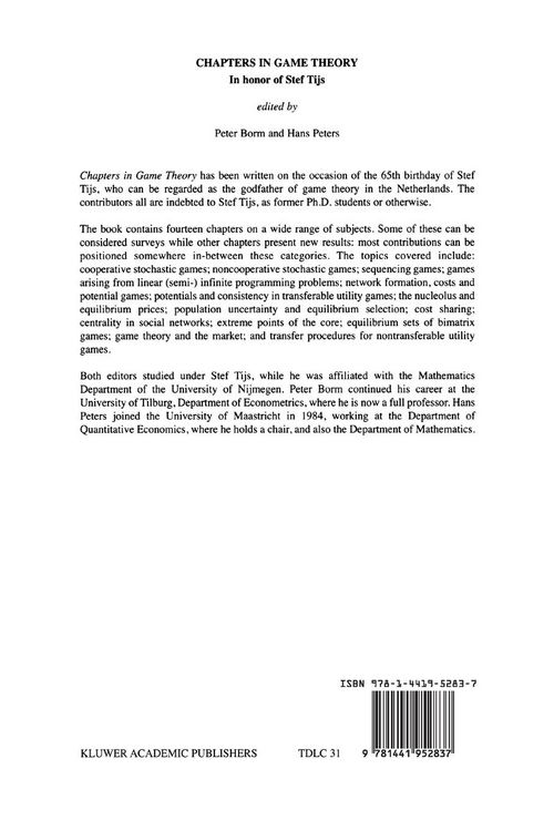 Produktbild: Chapters in Game Theory