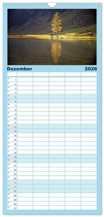 Produktbild: Familienplaner 2026 - Seen in &Ouml;sterreich mit 5 Spalten (Wandkalender, 21 x 45 cm) CALVENDO