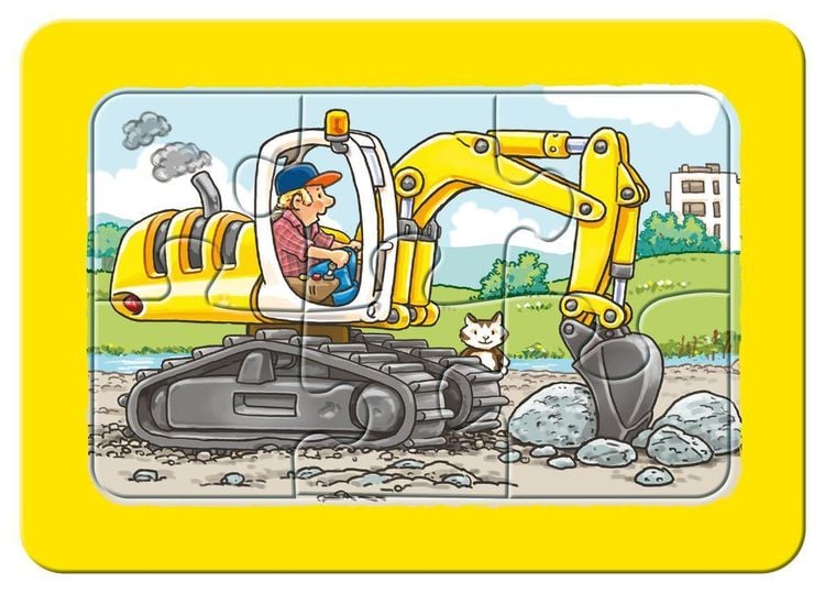 Puzzle Ravensburger Bagger, Traktor und Kipplade 3 X 6 Teile
