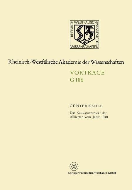 Produktbild: Das Kaukasusprojekt der Alliierten vom Jahre 1940