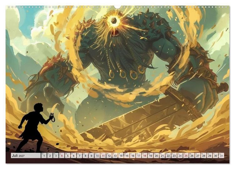 Produktbild: David gegen Goliath &ndash; Mut besiegt St&auml;rke (Wandkalender 2027 DIN A2 quer), CALVENDO Monatskalender