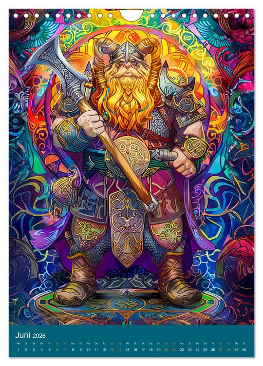 Produktbild: Wikinger Action - Comic-Helden inspiriert von den Nordm&auml;nnern (Wandkalender 2026 DIN A4 hoch), CALVENDO Monatskalender