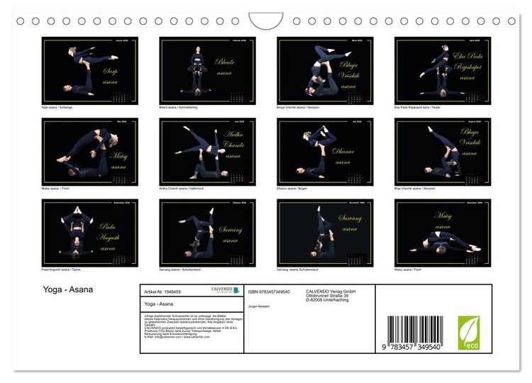 Produktbild: Yoga - Asana (Wandkalender 2026 DIN A4 quer), CALVENDO Monatskalender