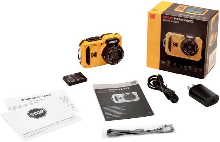 Produktbild: Kodak Pixpro WPZ2 Digitalkamera 15 Megapixel Opt. Zoom: 4 x Gelb inkl. Akku, inkl. Blitzger&auml;t Bildstabilisierung, WiFi, Wasserdicht
