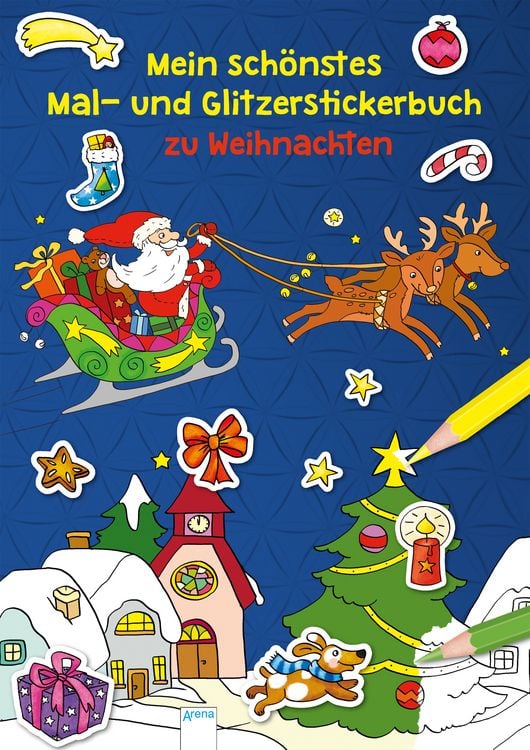 Produktbild: Mein sch&ouml;nstes Mal- und Glitzerstickerbuch zu Weihnachten