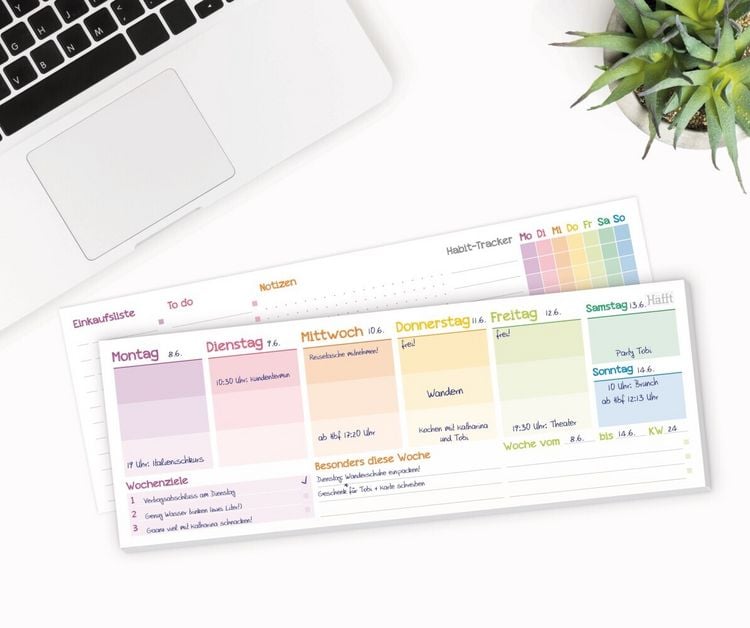 Produktbild: Trendstuff Block lang Rainbow Wochenplan