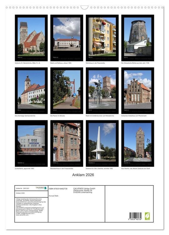 Produktbild: Anklam 2026 (Wandkalender 2026 DIN A2 hoch), CALVENDO Monatskalender