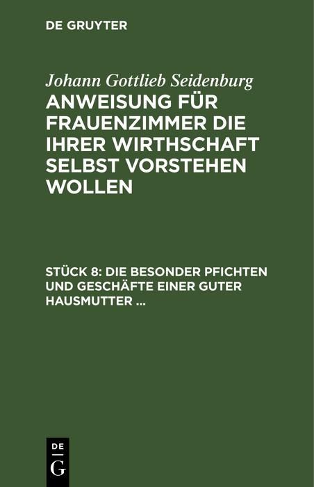 Produktbild: Die besonder Pfichten und Gesch&auml;fte einer guter Hausmutter ...