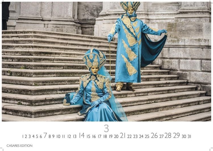 Produktbild: Venedig Karneval Kalender 2027 &ndash; Wandkalender | Fotokalender Italien 24x35 cm -. mit Karneval-Fotos, fantasievollen Masken und Kost&uuml;men