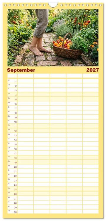 Produktbild: Familienplaner 2027 - Unten Ohne - Barfu&szlig; durchs Jahr mit 5 Spalten (Wandkalender, 21 x 45 cm) CALVENDO