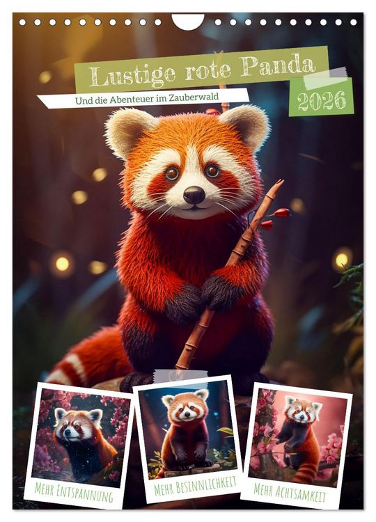 Produktbild: Lustige rote Panda (Wandkalender 2026 DIN A4 hoch), CALVENDO Monatskalender