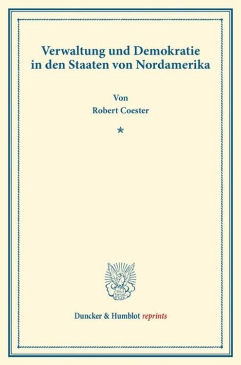 Produktbild: Verwaltung und Demokratie in den Staaten von Nordamerika.
