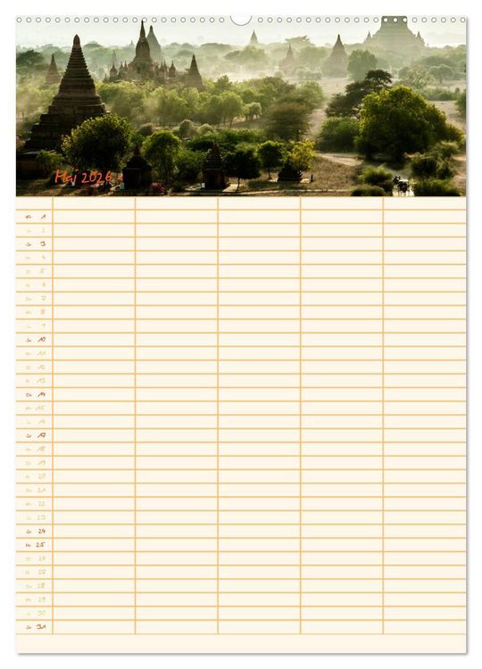 Produktbild: EXOTISCHES S&Uuml;DOSTASIEN - Familienplaner 2026 (Wandkalender 2026 DIN A2 hoch), CALVENDO Monatskalender