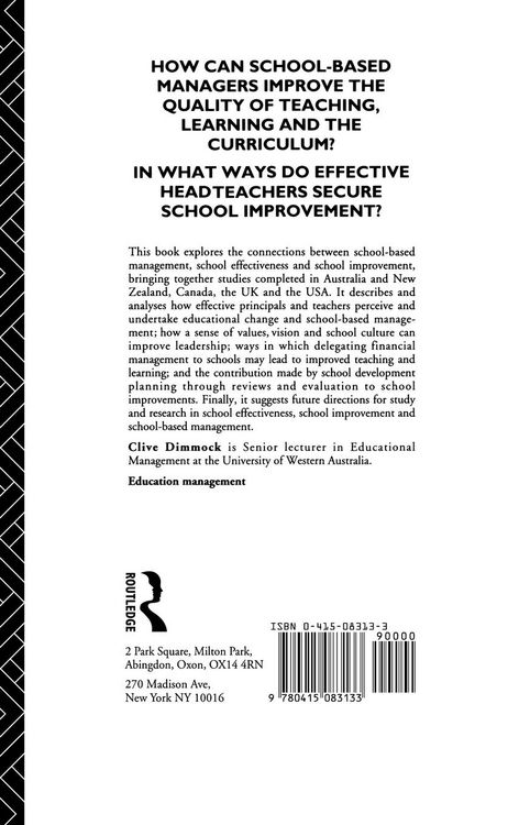 Produktbild: School-Based Management and School Effectiveness