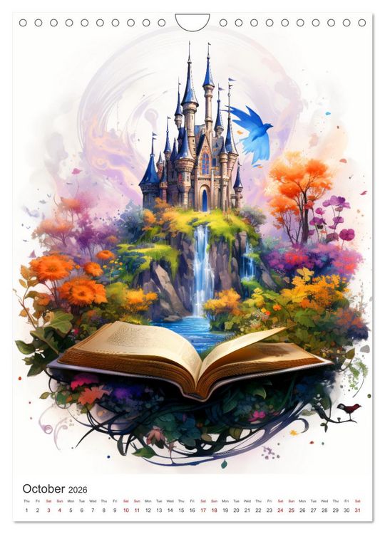 Produktbild: Magic pages - Discover the magic of books (Wall Calendar 2026 DIN A4 portrait), CALVENDO 12 Month Wall Calendar
