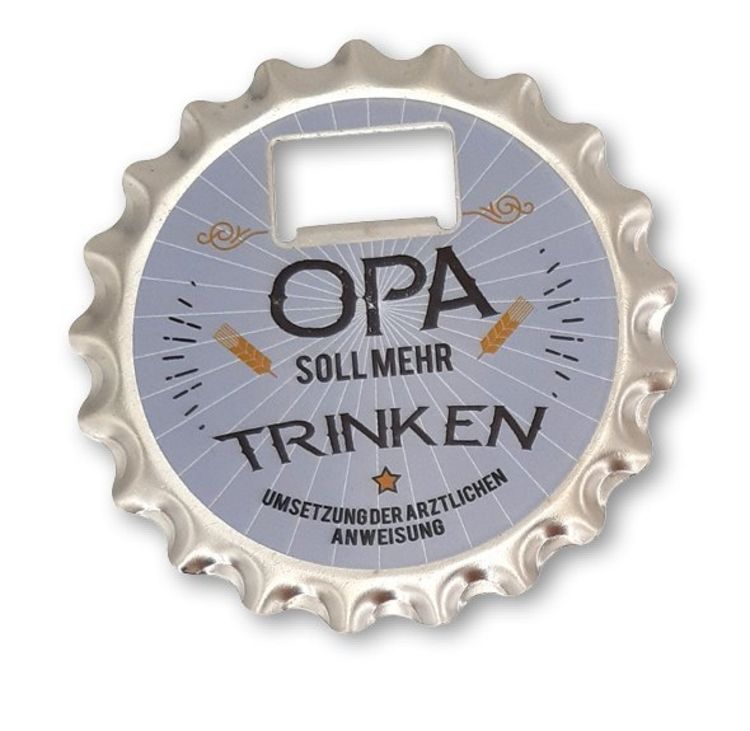 Produktbild: Bier&ouml;ffner/Untersetzer mit Magnet - "Opa soll mehr trinken"