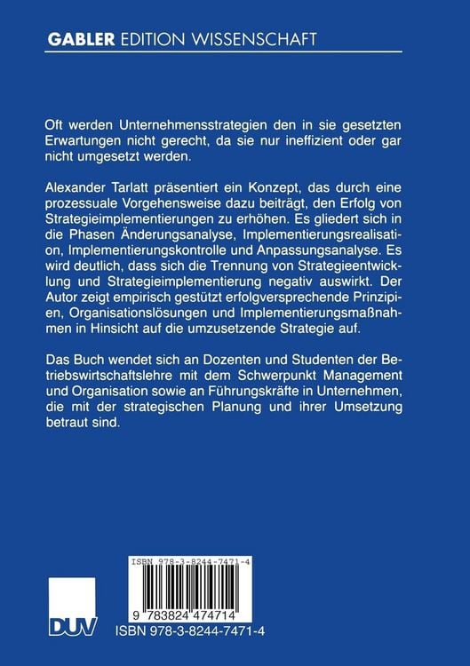 Produktbild: Implementierung von Strategien im Unternehmen
