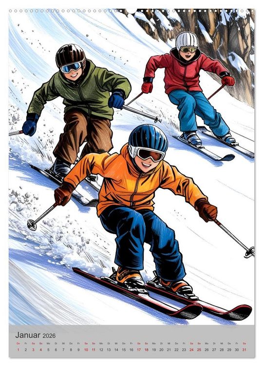 Produktbild: Heldenhafte Jungs - Ein Jahr voller Abenteuer und Freundschaft (hochwertiger Premium Wandkalender 2026 DIN A2 hoch), Kunstdruck in Hochglanz