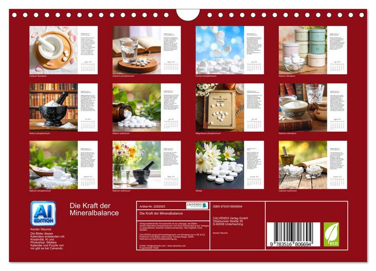 Produktbild: Die Kraft der Mineralbalance (Wandkalender 2027 DIN A4 quer), CALVENDO Monatskalender