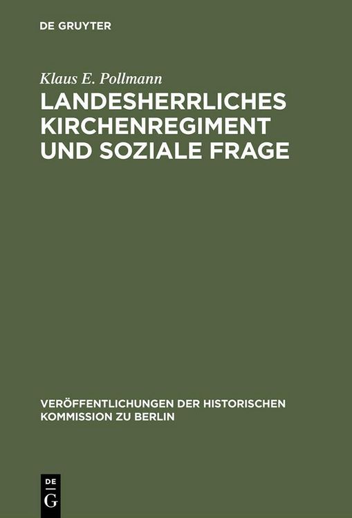 Produktbild: Landesherrliches Kirchenregiment und soziale Frage