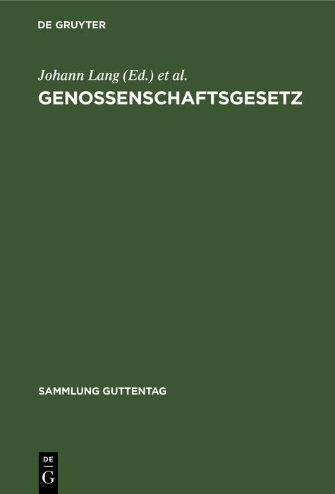 Produktbild: Genossenschaftsgesetz
