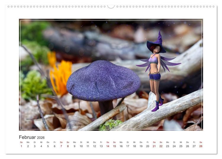 Produktbild: Pilze im Elfenwald (hochwertiger Premium Wandkalender 2026 DIN A2 quer), Kunstdruck in Hochglanz