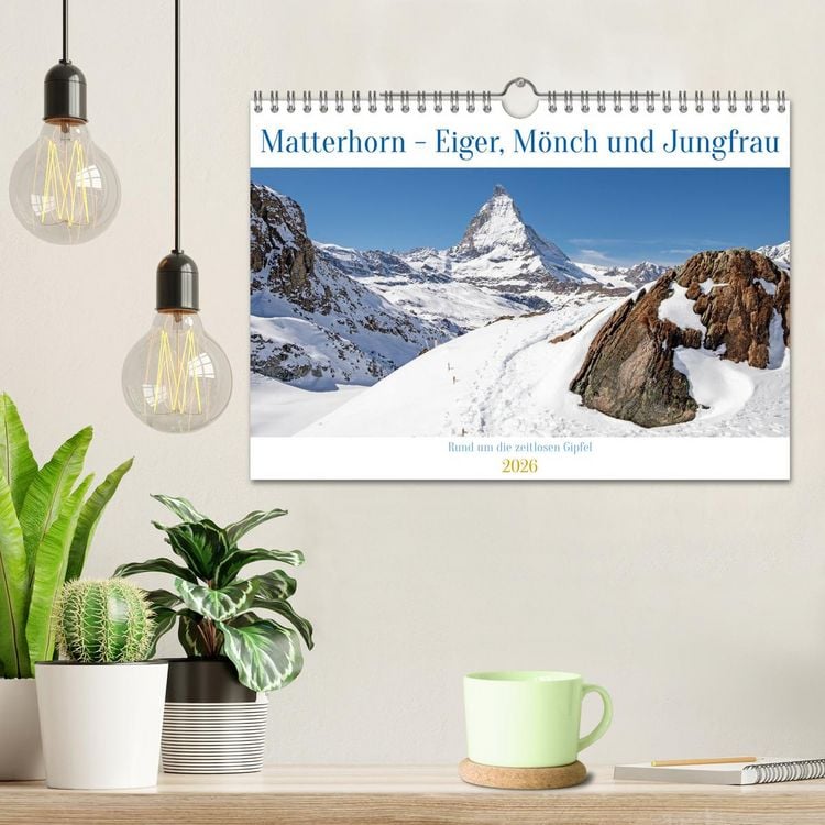 Produktbild: Matterhorn - Eiger, M&ouml;nch und Jungfrau: Rund um die zeitlosen Gipfel (Wandkalender 2026 DIN A4 quer), CALVENDO Monatskalender