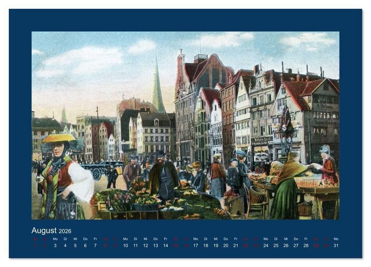 Produktbild: Lebendiges Hamburg von 1888 bis 1918 (Wandkalender 2026 DIN A4 quer), CALVENDO Monatskalender
