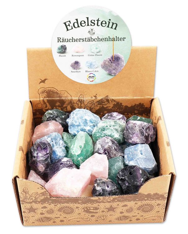 Produktbild: Display 25 Ex. gemischt Edelstein R&auml;ucherst&auml;bchenhalter