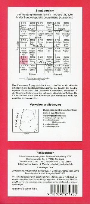 Produktbild: Freiburg im Breisgau Süd 1 : 100 000