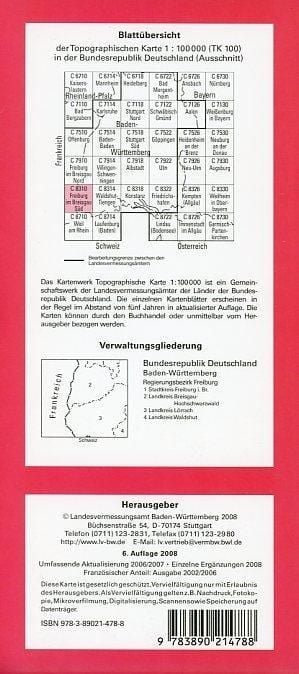 Produktbild: Freiburg im Breisgau S&uuml;d 1 : 100 000