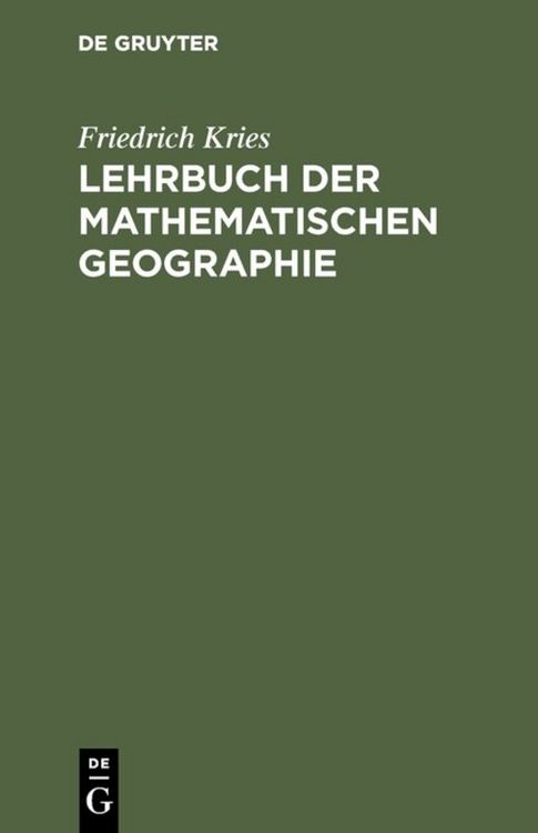 Produktbild: Lehrbuch der mathematischen Geographie