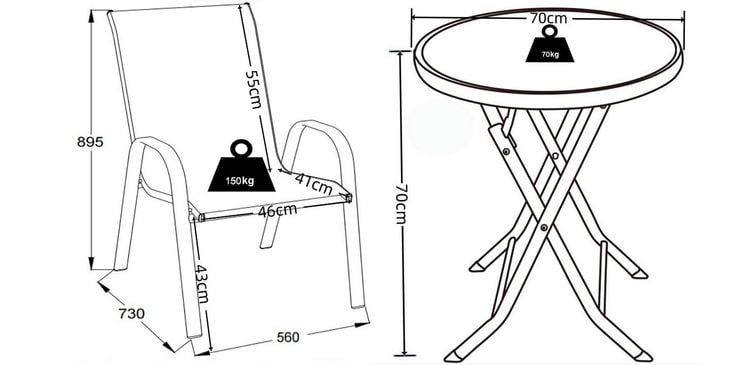Produktbild: 3tlg Balkonset Gartenm&ouml;bel Stapelst&uuml;hle Set Sonlas
